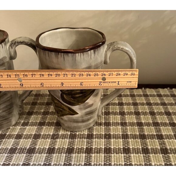 Hand-Painted TableTops Gallery Waterloo Water Lily Mugs Set Of 2 Dishwasher Safe - Picture 7 of 8